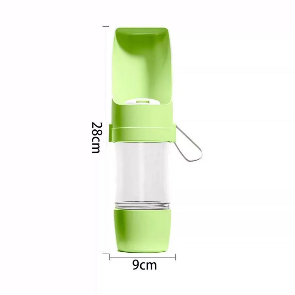 Portable Pet Water Bottle with Food Storage - Perfect for Dogs and Cats on the Go!