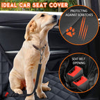 Waterproof Dog Car Seat Cover – Non-Slip Back Seat Protector with Middle Armrest Fit for Cars, Trucks & SUVs (Black)