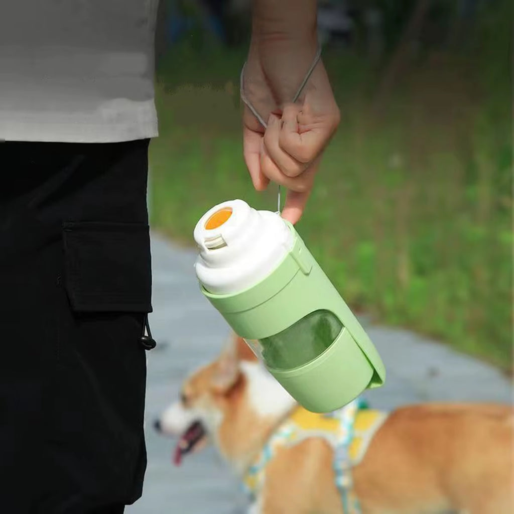 Portable Pet Water Bottle with Food Storage - Perfect for Dogs and Cats on the Go!
