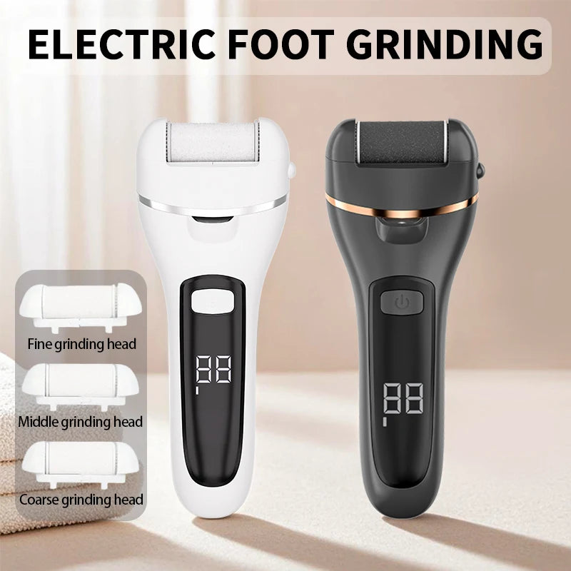 Rechargeable Electric Callus Remover – Professional Pedicure Foot File with 3 Grinding Heads