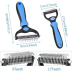 Double-Sided Pet De-shedding Brush – Stainless Steel Grooming Comb for Dogs & Cats | Reduces Shedding & Mats