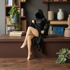 Mysterious Woman Figurine – Gothic Resin Sculpture for Fireplace, Bookshelf & Home Accents