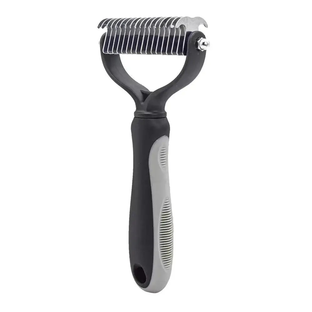 Double-Sided Pet De-shedding Brush – Stainless Steel Grooming Comb for Dogs & Cats | Reduces Shedding & Mats