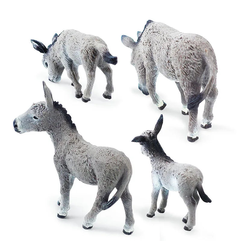 Plastic Donkey Figurine – Miniature Animal Model for Crafts, Gifts & Home Accessories