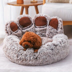 Bear Paw Pet Bed – Soft, Fluffy Sofa for Small to Large Dogs & Cats
