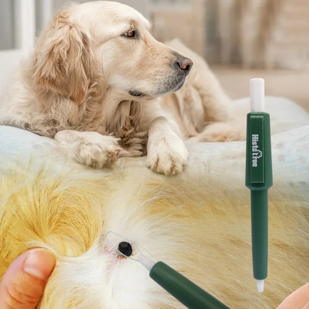 Pet Tick and Flea Remover Pen – Anti-Parasite Grooming Tweezers for Dogs & Cats | Easy Bug Catching and Hair Cleaning Tool