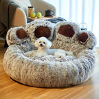 Bear Paw Pet Bed – Soft, Fluffy Sofa for Small to Large Dogs & Cats
