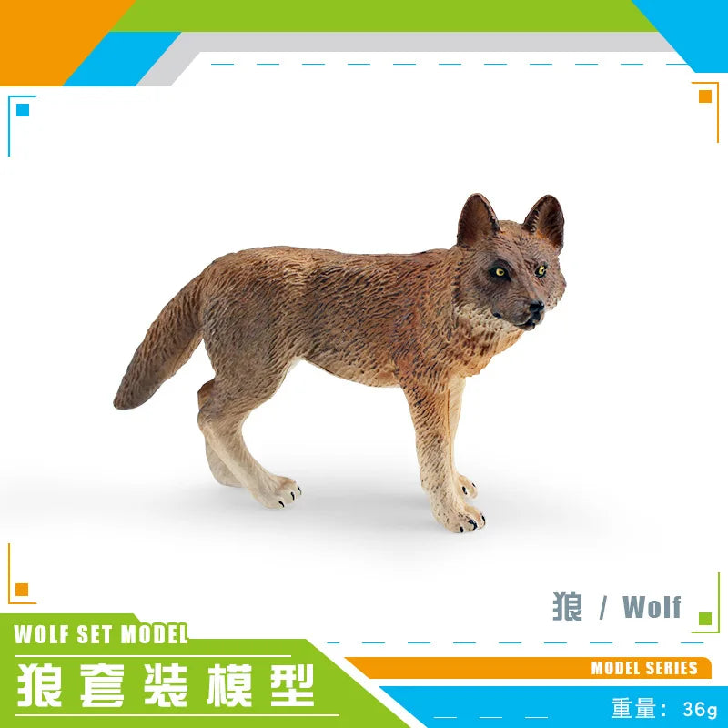 Animal World Wolf Models – Little Grey & Arctic Wolves Educational Toys & Decorative Figurines