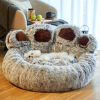 Bear Paw Pet Bed – Soft, Fluffy Sofa for Small to Large Dogs & Cats