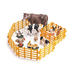 Farm Simulation Miniatures – 10PCS Fence, Cow, Vegetable & Gate Models for DIY Ranch Scenes