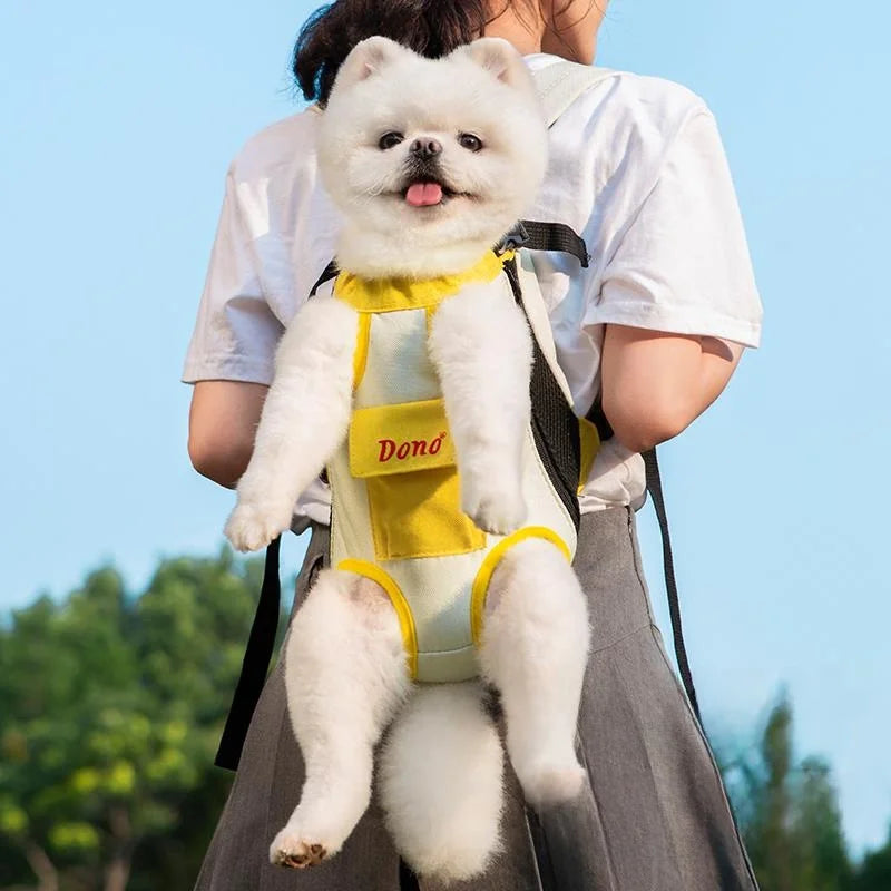 Portable Dog Chest Strap Carrier – Lightweight Travel Bag for Small Pets with Secure Fit & Hands-Free Design
