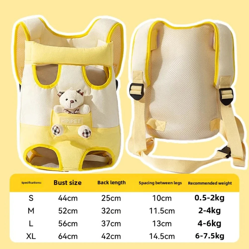 Portable Dog Carrier Handbag – Four-Legged Straddle Vest with Shoulder Strap & Traction Rope for Small Breeds