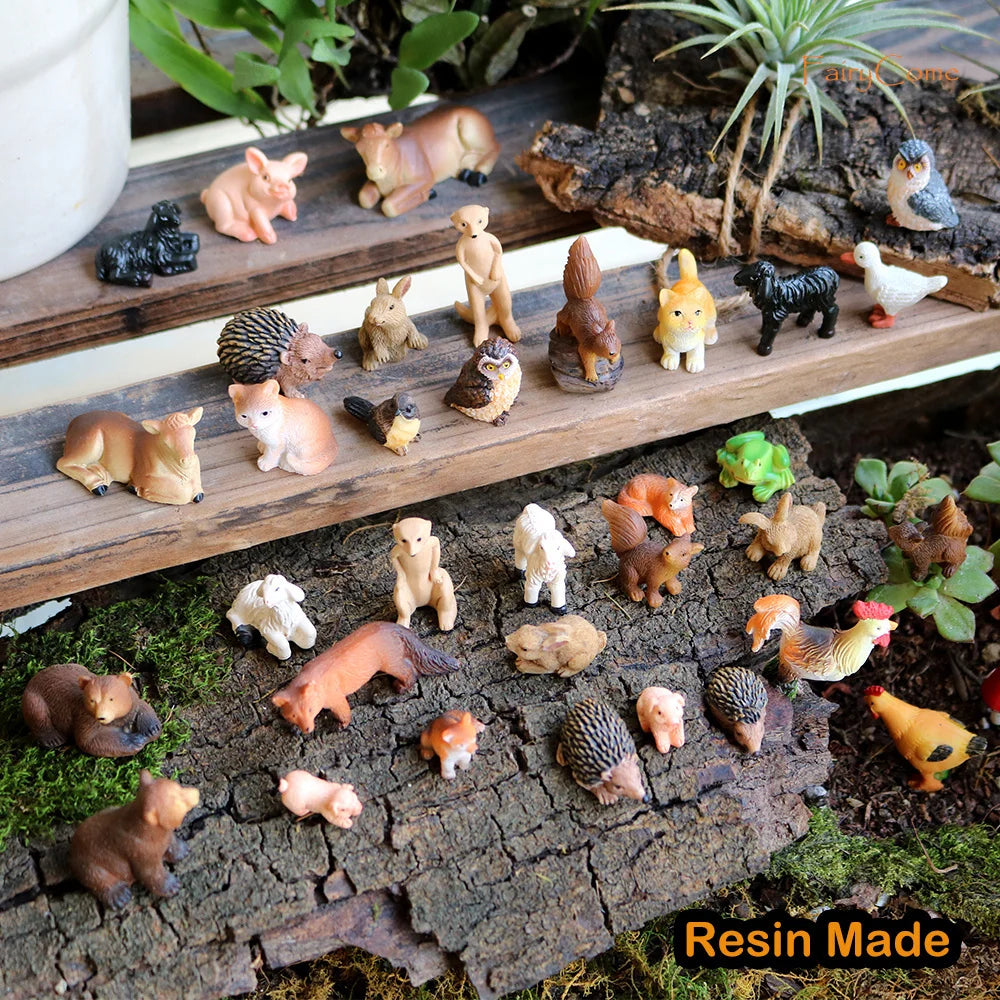 Miniature Fairy Garden Kit – Outdoor Decor with Animal Figures, Door Arch & Craft Accessories