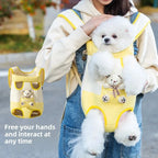 Portable Dog Carrier Handbag – Four-Legged Straddle Vest with Shoulder Strap & Traction Rope for Small Breeds
