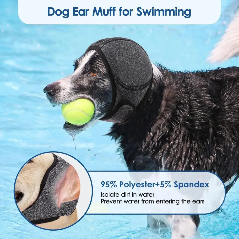Waterproof Dog Ear Muffs – Noise-Reducing Calming Hood for Swimming, Grooming & Anxiety Relief