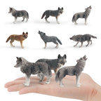 Animal World Wolf Models – Little Grey & Arctic Wolves Educational Toys & Decorative Figurines