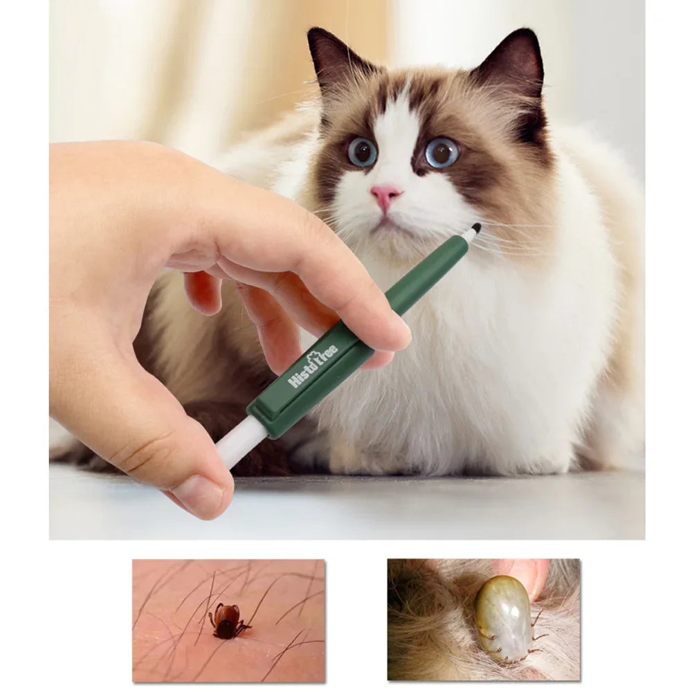 Pet Tick and Flea Remover Pen – Anti-Parasite Grooming Tweezers for Dogs & Cats | Easy Bug Catching and Hair Cleaning Tool