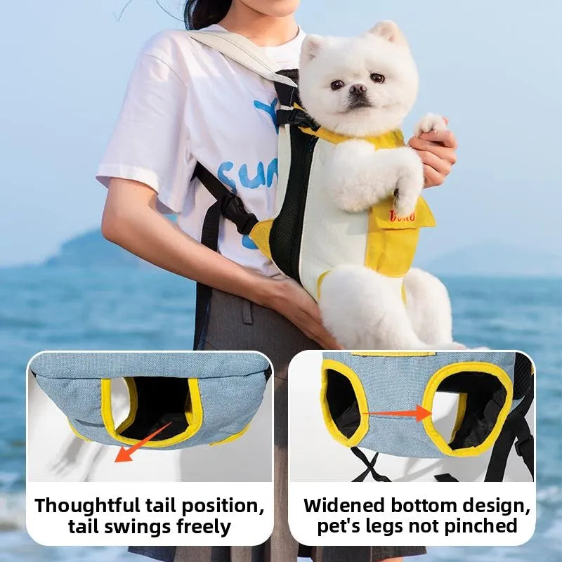 Portable Dog Chest Strap Carrier – Lightweight Travel Bag for Small Pets with Secure Fit & Hands-Free Design