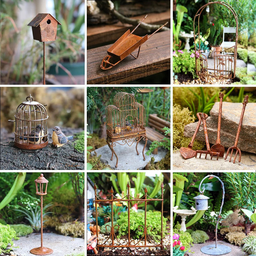 Miniature Fairy Garden Kit – Outdoor Decor with Animal Figures, Door Arch & Craft Accessories