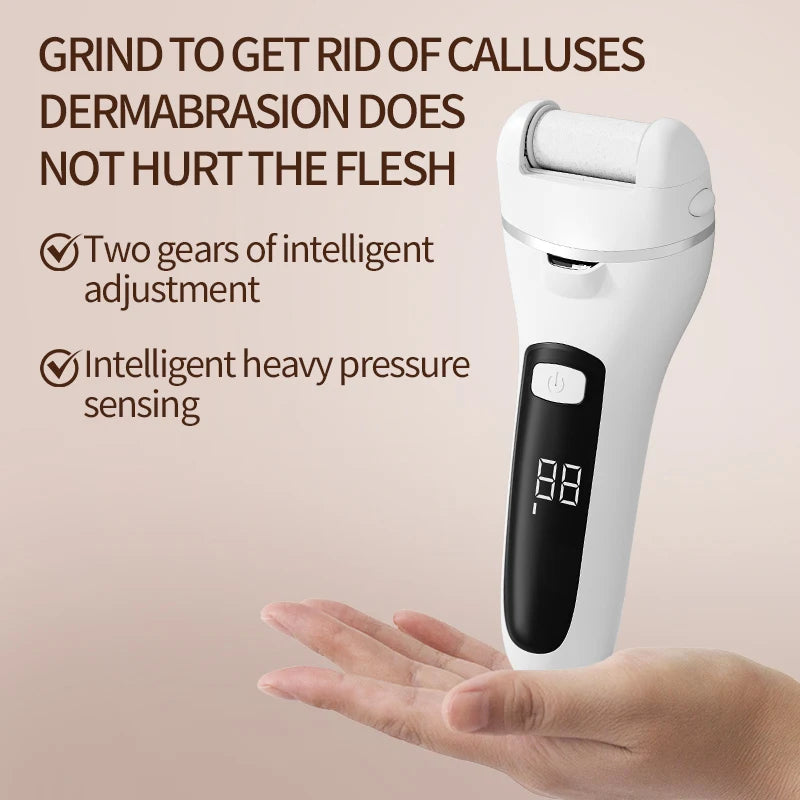 Rechargeable Electric Callus Remover – Professional Pedicure Foot File with 3 Grinding Heads