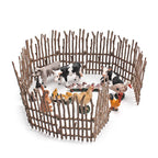 Farm Simulation Miniatures – 10PCS Fence, Cow, Vegetable & Gate Models for DIY Ranch Scenes