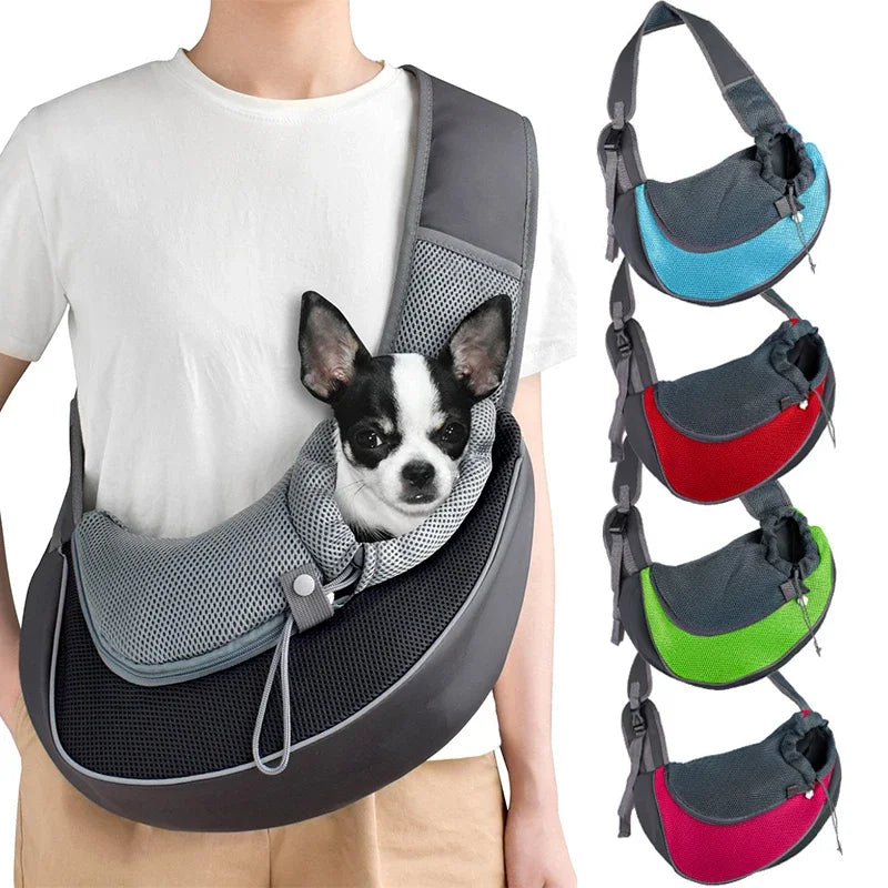Pet Carrier Sling Backpack – Breathable Mesh Crossbody Tote for Cats & Small Dogs, Ideal for Travel & Daily Outings