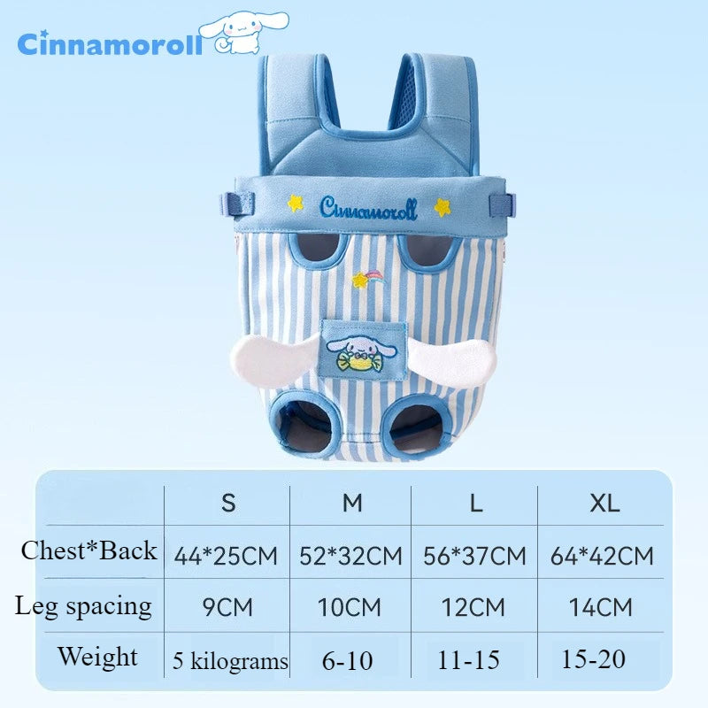 Cartoon Pet Backpack – Cute Hello Kitty & Cinnamoroll Shoulder Carrier for Small Dogs & Cats, Ideal for Outdoor Travel