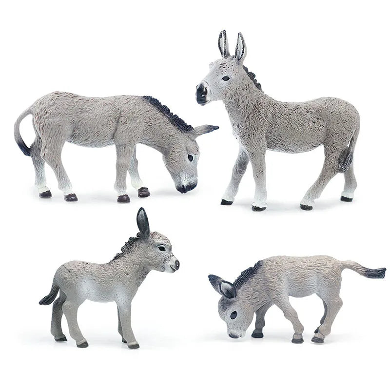 Plastic Donkey Figurine – Miniature Animal Model for Crafts, Gifts & Home Accessories