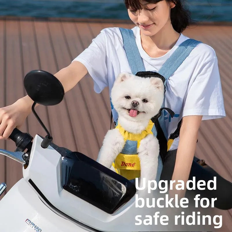 Portable Dog Chest Strap Carrier – Lightweight Travel Bag for Small Pets with Secure Fit & Hands-Free Design