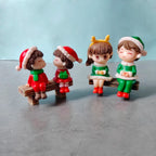 - Mini Couple Figurines – PVC Christmas Gift Set for Bonsai, Microlandscape & Holiday Decoration