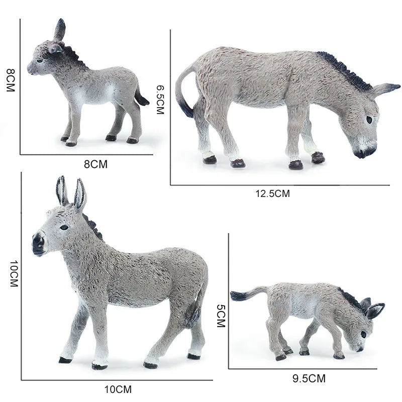Plastic Donkey Figurine – Miniature Animal Model for Crafts, Gifts & Home Accessories
