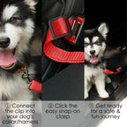 Dog Seat Belt, Dog Car Adjustable Seatbelts for Vehicle Nylon Pet Safety Heavy Duty & Elastic Car Harness for Dogs