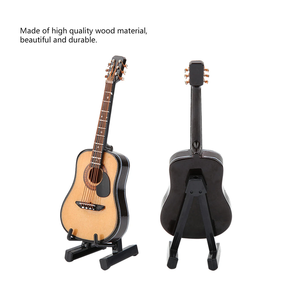 Mini Wooden Guitar Model – Decorative Display for Home, Office & Craft Projects